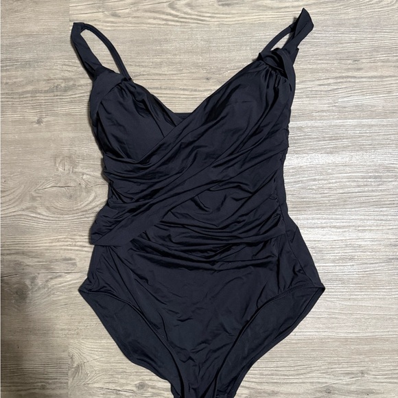 Black Badgley Mitshka One piece swim suit size 12 - Picture 2 of 4